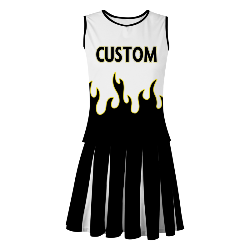 Custom Black Black-Yellow Stylish Designs Cheerleader Apparel