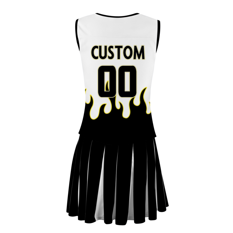 Custom Black Black-Yellow Stylish Designs Cheerleader Apparel