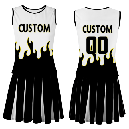 Custom Black Black-Yellow Stylish Designs Cheerleader Apparel