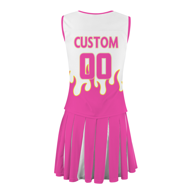 Custom Pink Pink-Yellow Stylish Designs Cheerleader Apparel