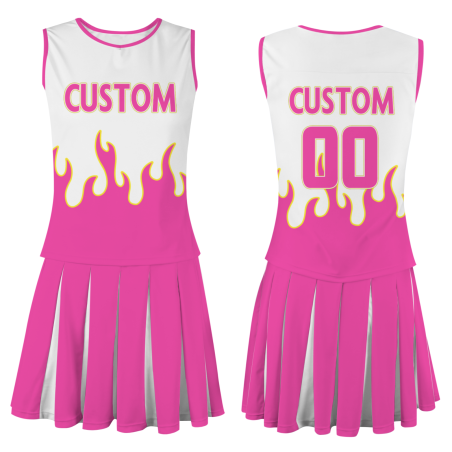 Custom Pink Pink-Yellow Stylish Designs Cheerleader Apparel