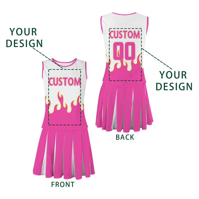 Custom Pink Pink-Yellow Stylish Designs Cheerleader Apparel