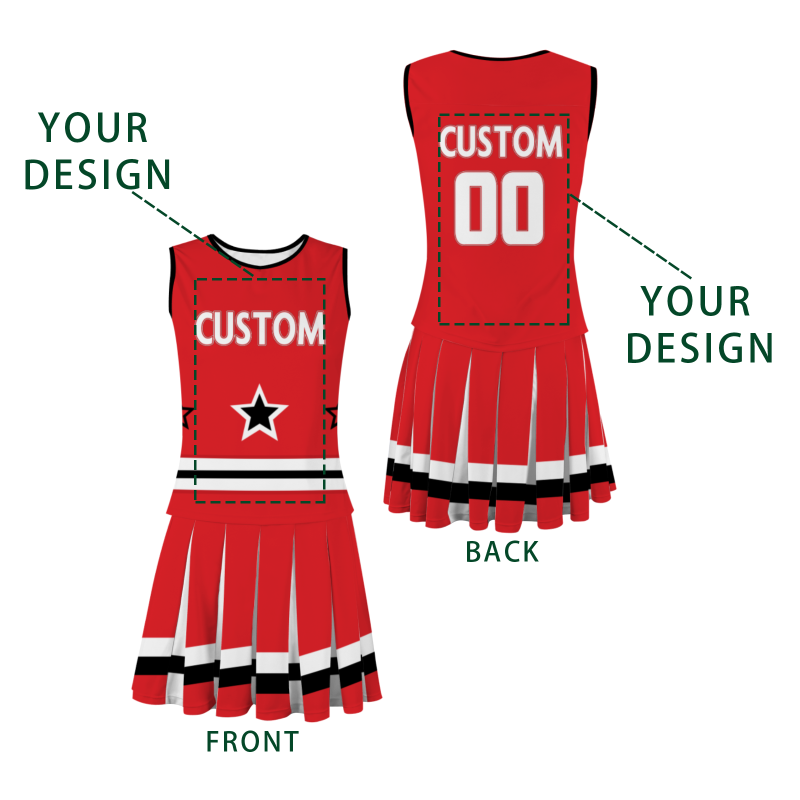 Custom Red White-Red Stylish Designs Cheerleader Apparel