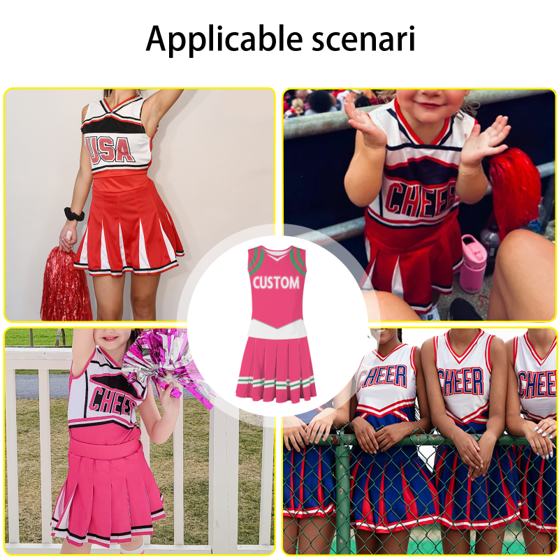 Custom Peach White-Peach Stylish Designs Cheerleader Apparel