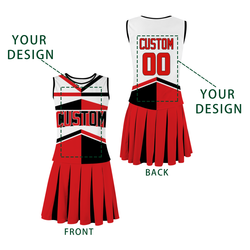 Custom Red Black Red-White Stylish Designs Cheerleader Apparel