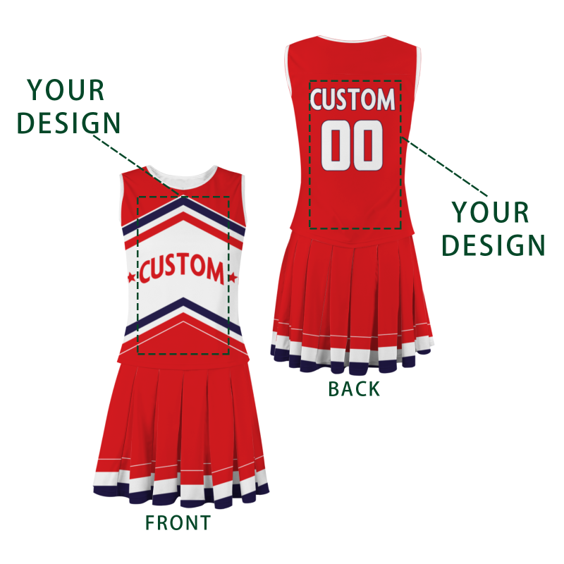 Custom Red White-Black Stylish Designs Cheerleader Apparel