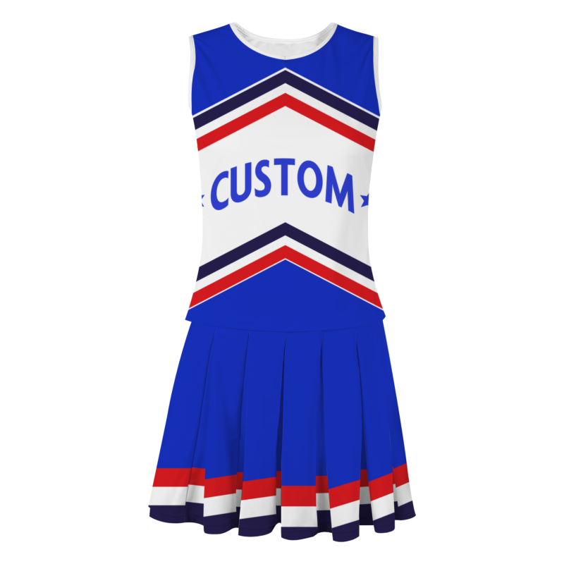 Custom Royal Blue White-Red Stylish Designs Cheerleader Apparel