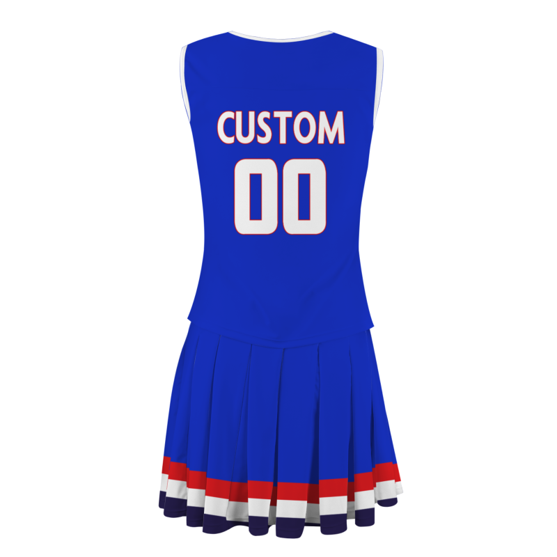 Custom Royal Blue White-Red Stylish Designs Cheerleader Apparel