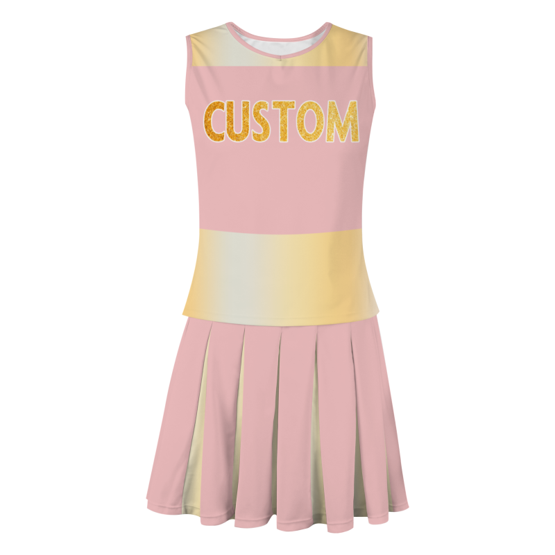 Custom Light Pink Gold Powder-White Stylish Designs Cheerleader Apparel