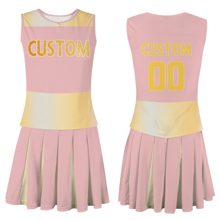 Custom Light Pink Gold Powder-White Stylish Designs Cheerleader Apparel