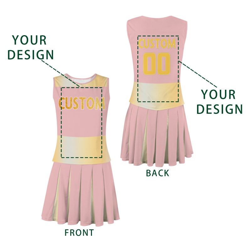 Custom Light Pink Gold Powder-White Stylish Designs Cheerleader Apparel