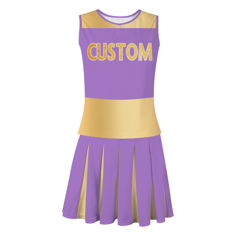 Custom Light Purple Gold Powder-White Stylish Designs Cheerleader Apparel