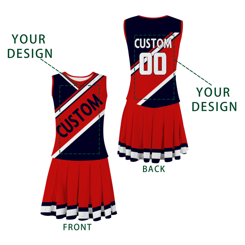 Gold Red White-Black Stylish Designs Cheerleader Apparel