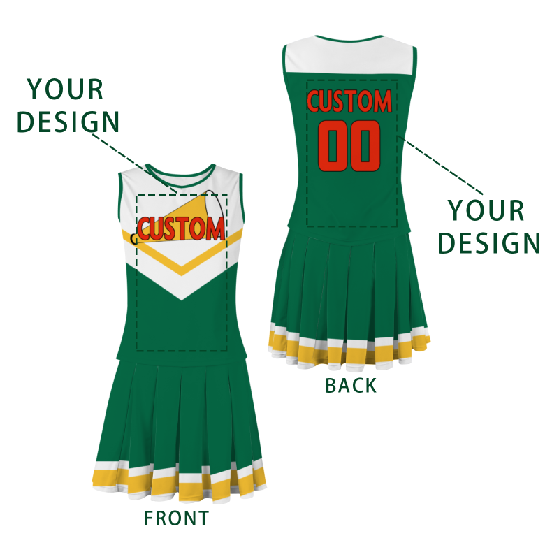 Custom Oliver Green Red-Black Stylish Designs Cheerleader Apparel