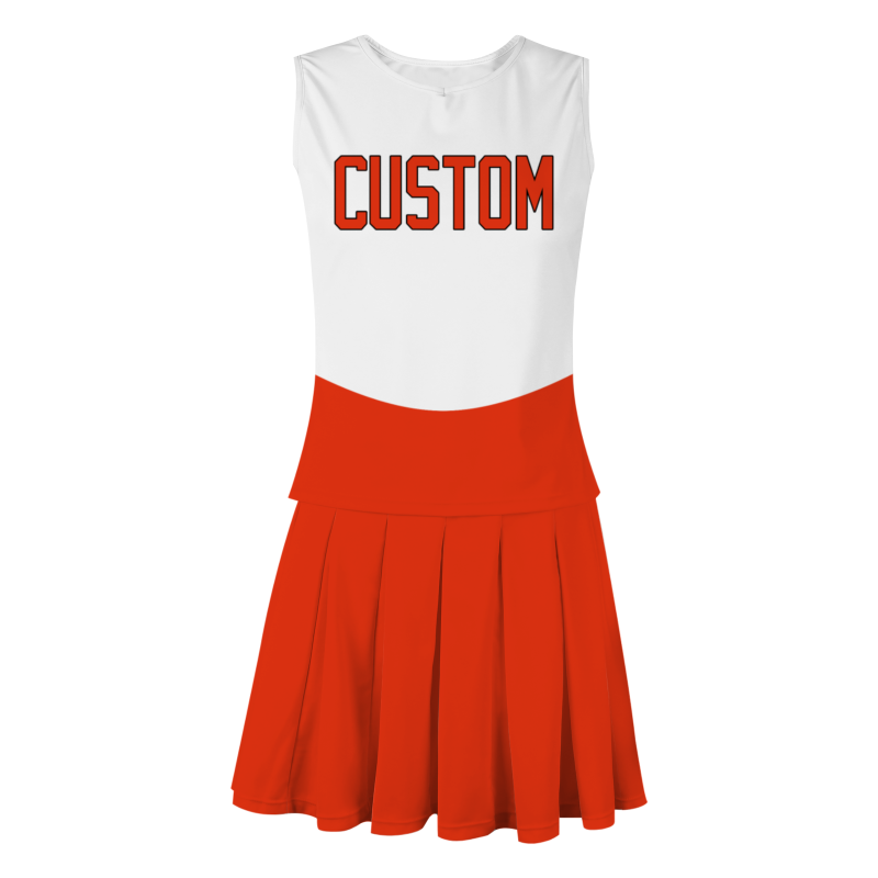 Custom Red Orange White Unique Styles High Performance Cheer Uniforms