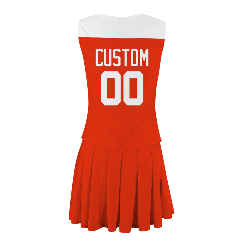 Custom Red Orange White Unique Styles High Performance Cheer Uniforms