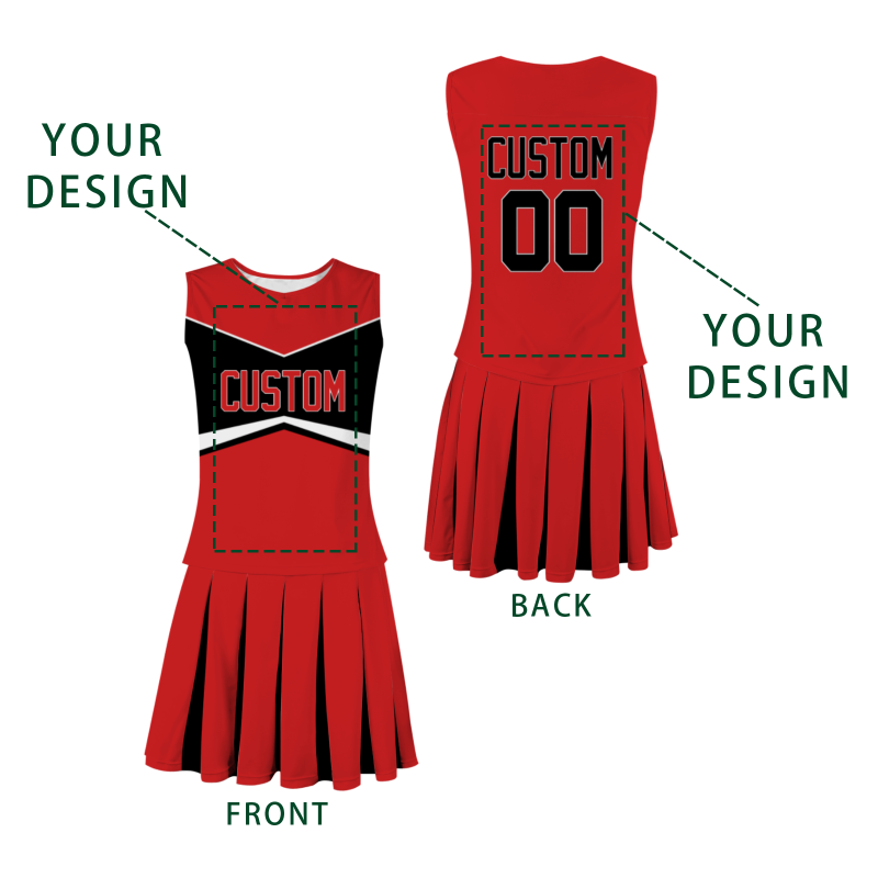 Custom Red Black-White Unique Styles High Performance Cheer Uniforms