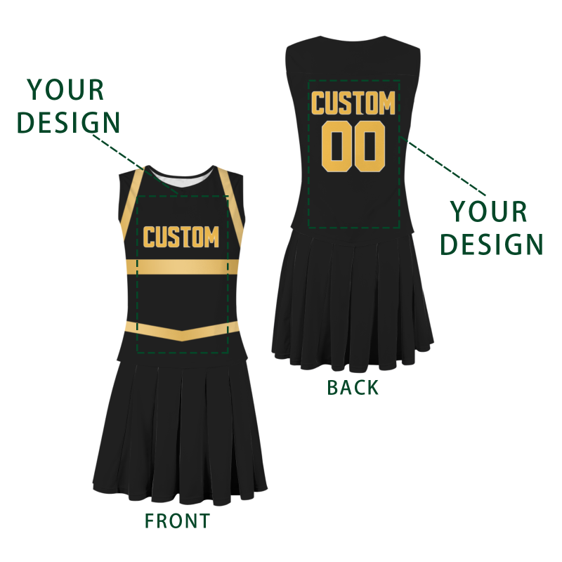 Custom Black Orange-White Unique Styles High Performance Cheer Uniforms