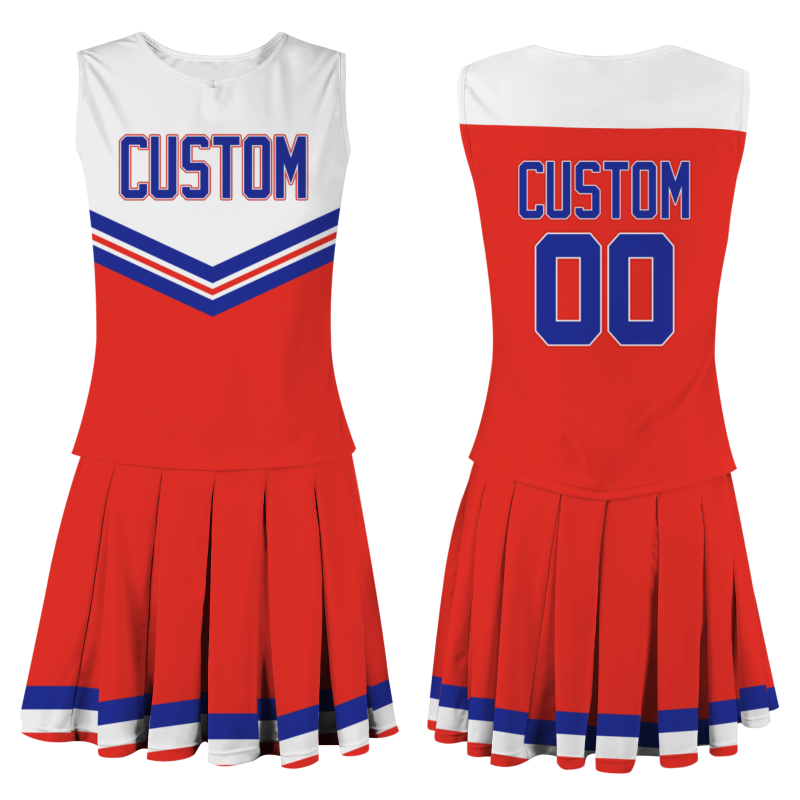 Custom Red Royal Blue-White Unique Styles High Performance Cheer Uniforms