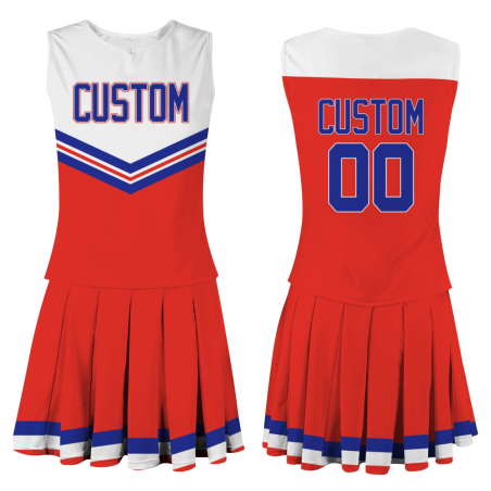 Custom Red Royal Blue-White Unique Styles High Performance Cheer Uniforms