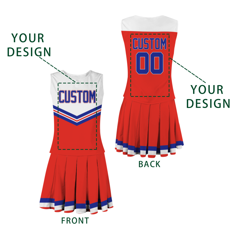 Custom Red Royal Blue-White Unique Styles High Performance Cheer Uniforms