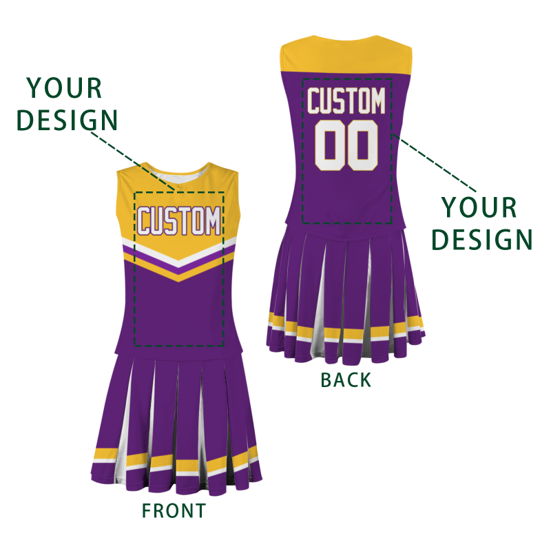 Custom Purple White-Purple Unique Styles High Performance Cheer Uniforms