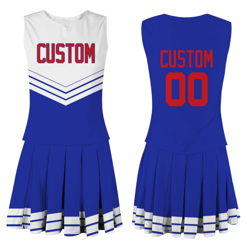 Custom Royal Blue Red Unique Styles High Performance Cheer Uniforms