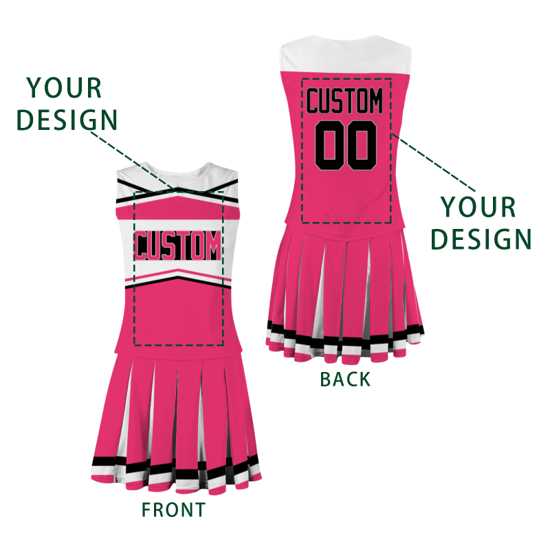 Custom Rose Red Black-White Unique Styles High Performance Cheer Uniforms