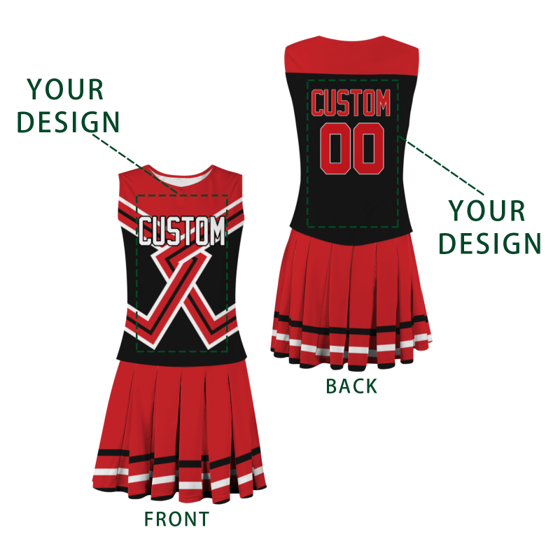 Custom Red White-Black Unique Styles High Performance Cheer Uniforms