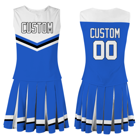 Custom Navy Blue White-Black Unique Styles High Performance Cheer Uniforms