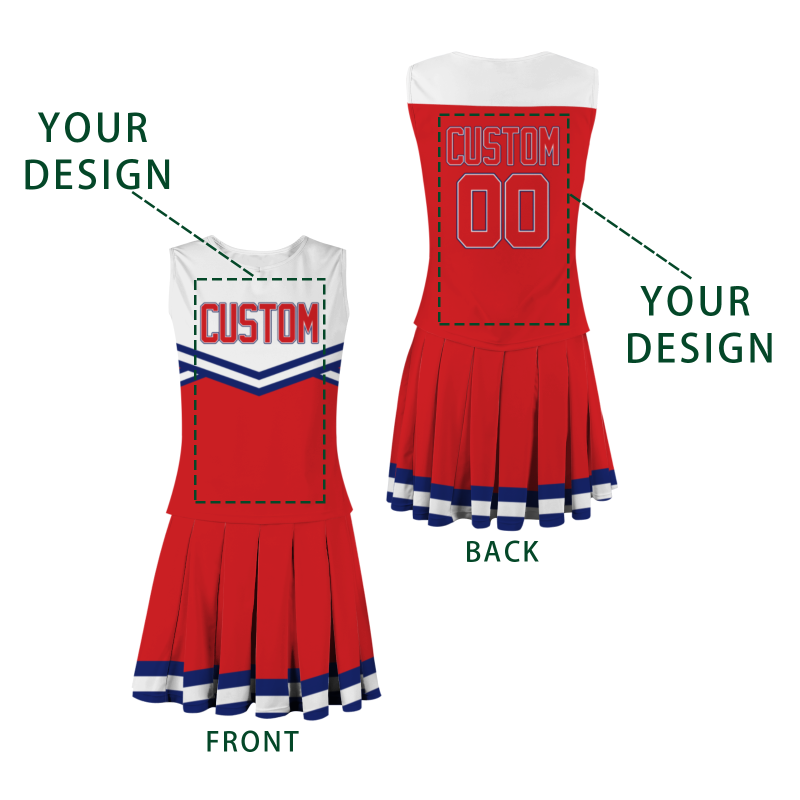 Custom Red Red-Blue Unique Styles High Performance Cheer Uniforms