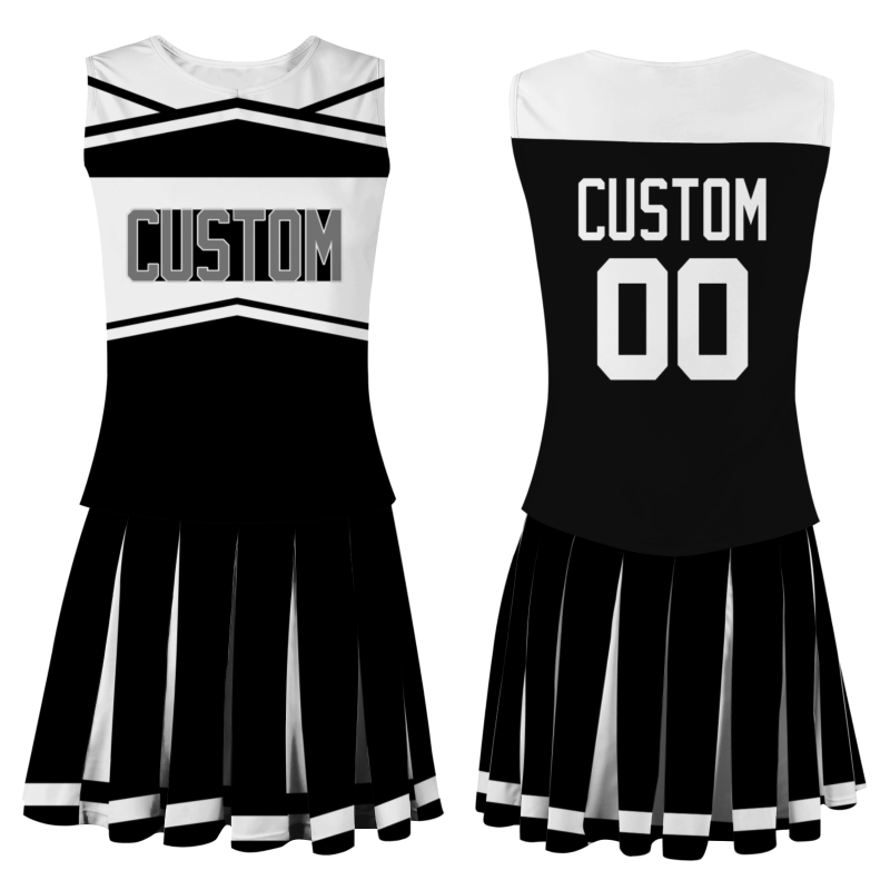 Custom Black Gray-White Unique Styles High Performance Cheer Uniforms
