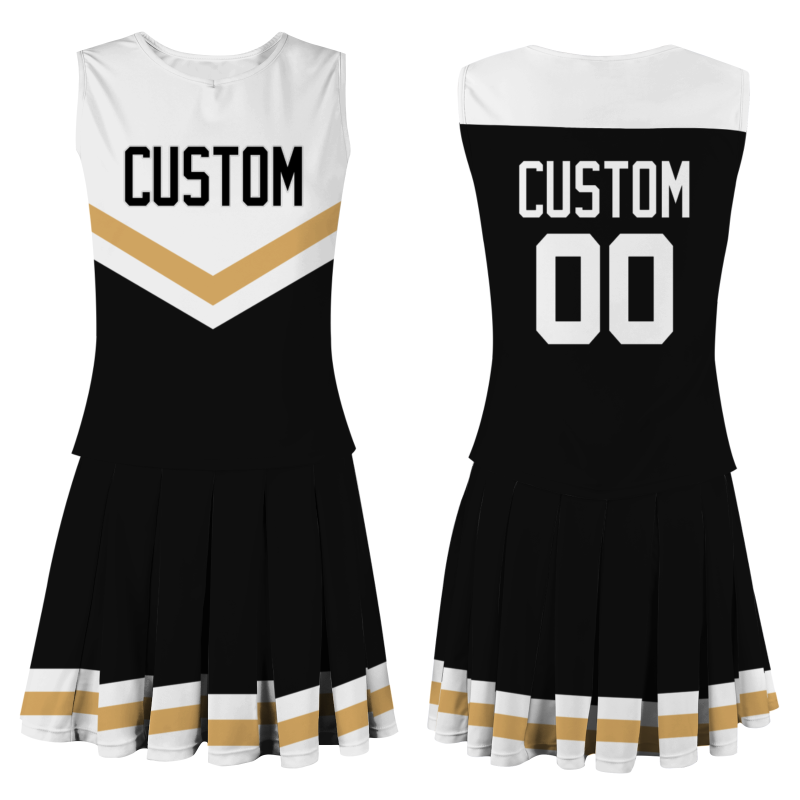 Custom Black White Unique Styles High Performance Cheer Uniforms