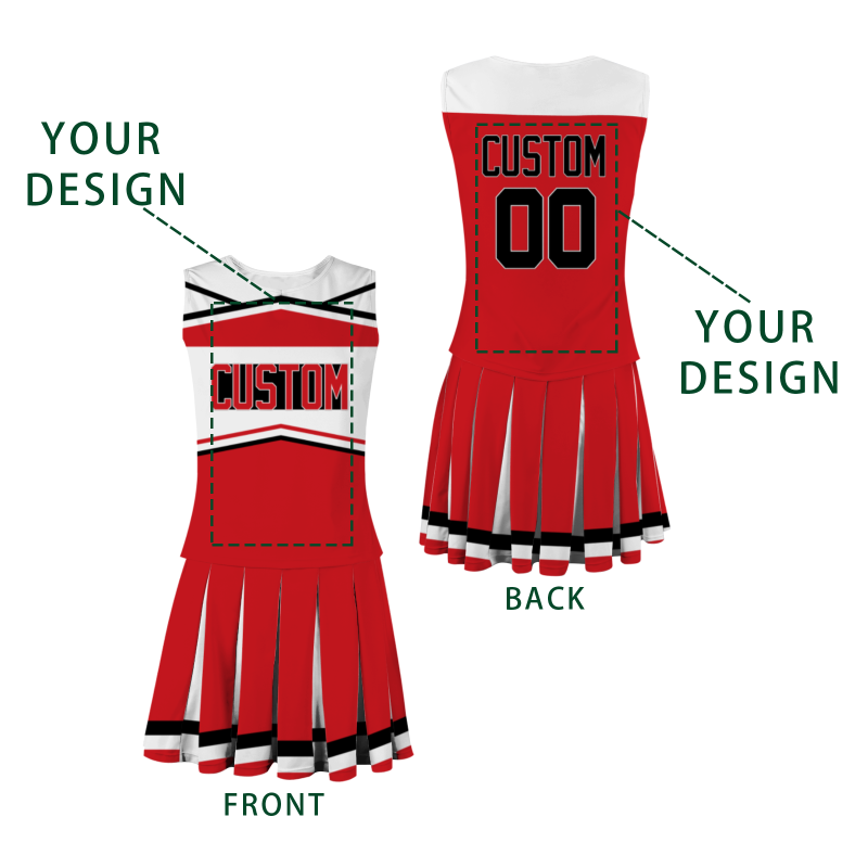 Custom Red Black-White Unique Styles High Performance Cheer Uniforms