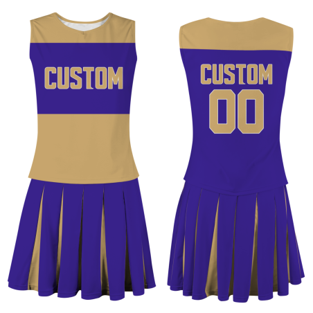 Custom Purple Gold-White Unique Styles High Performance Cheer Uniforms