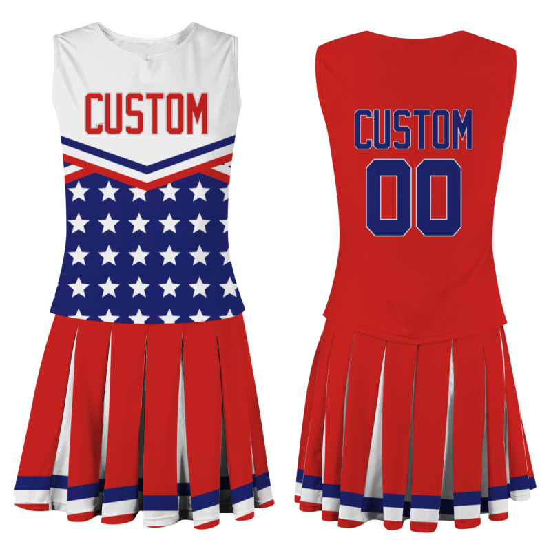 Custom Red Blue-White Unique Styles High Performance Cheer Uniforms