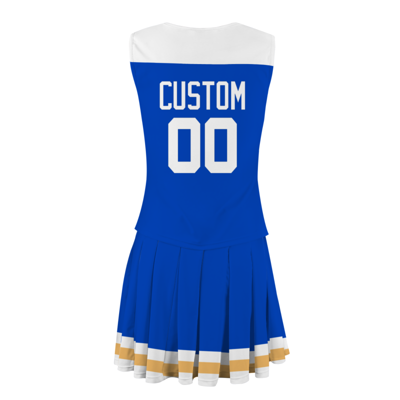 Custom Navy Blue White Unique Styles High Performance Cheer Uniforms