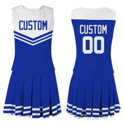 Custom Royal Blue Royal Blue-White Unique Styles High Performance Cheer Uniforms