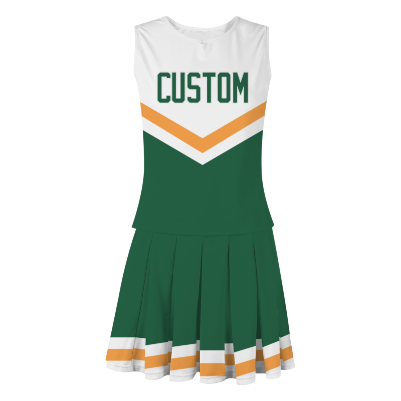 Custom Pine Green White Unique Styles High Performance Cheer Uniforms
