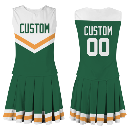 Custom Pine Green White Unique Styles High Performance Cheer Uniforms