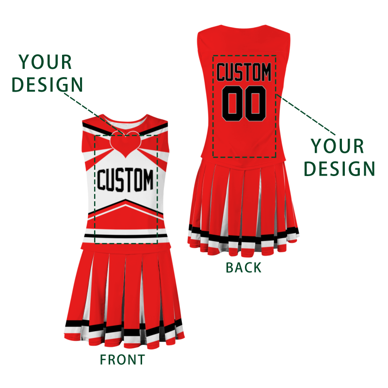 Custom Red Black-White Unique Styles High Performance Cheer Uniforms