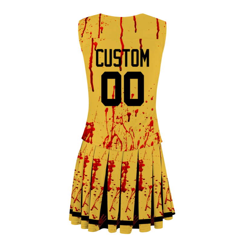 Custom Yellow Black Halloween Styles High Performance Cheer Uniforms