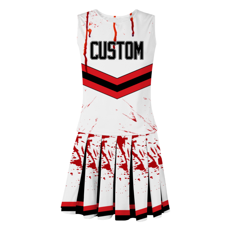 Custom White Black-White Halloween Styles High Performance Cheer Uniforms