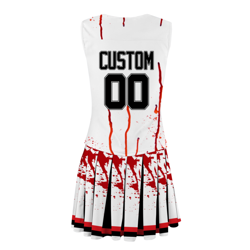 Custom White Black-White Halloween Styles High Performance Cheer Uniforms
