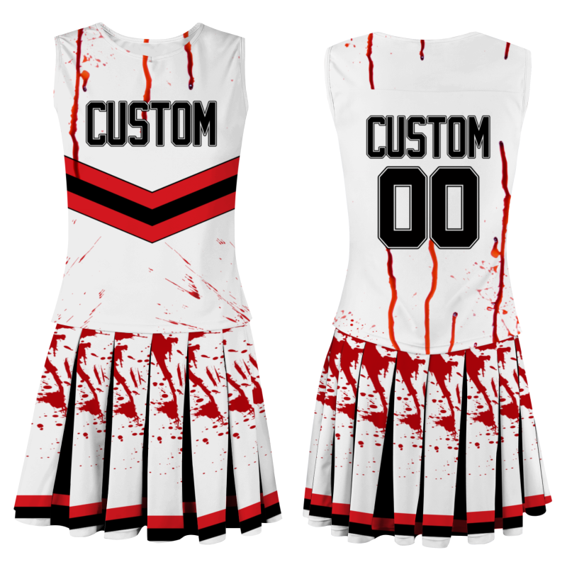Custom White Black-White Halloween Styles High Performance Cheer Uniforms