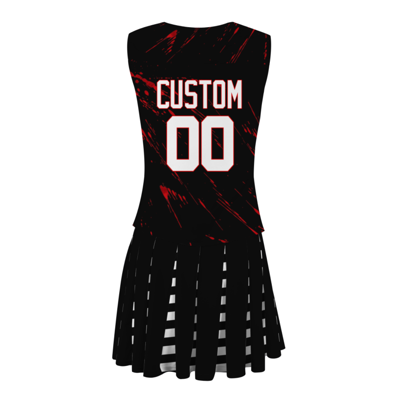 Custom Black White-Red Halloween Styles High Performance Cheer Uniforms