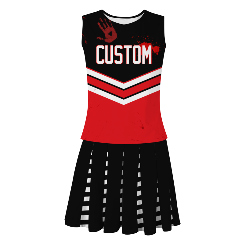 Custom Black White-Red Halloween Styles High Performance Cheer Uniforms