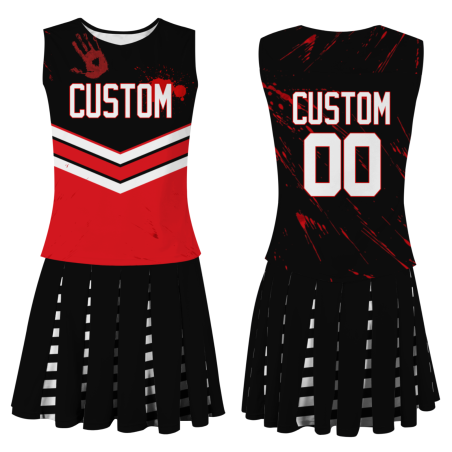 Custom Black White-Red Halloween Styles High Performance Cheer Uniforms