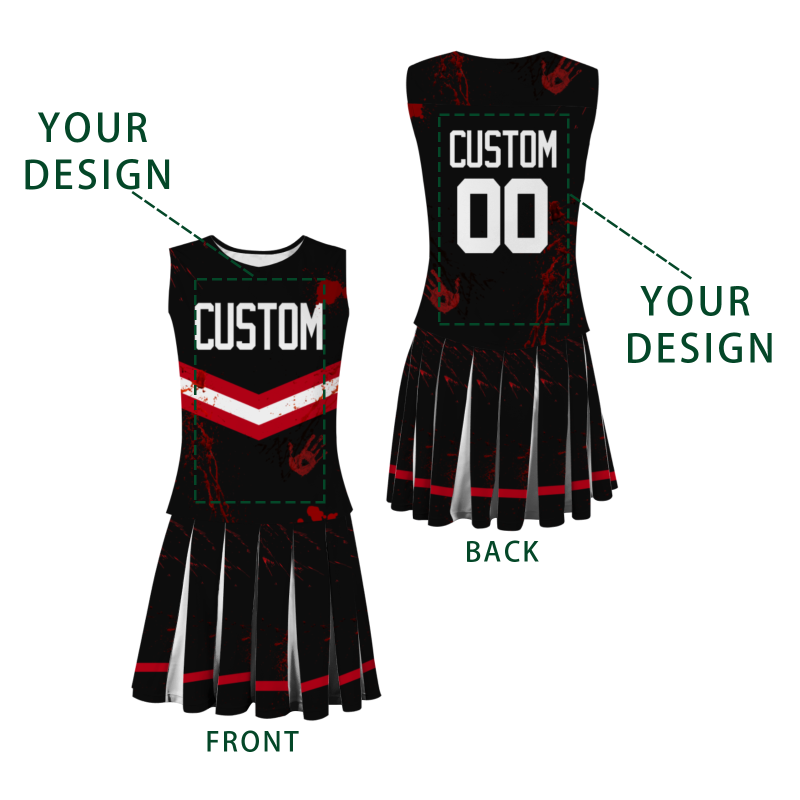 Custom Black White Halloween Styles High Performance Cheer Uniforms
