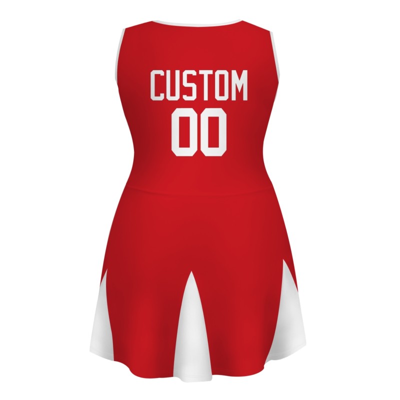 Custom Red White Stylish One-Piece Cheerleading Uniform